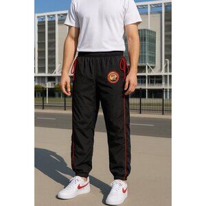 Men’s NFL Ultra Game San Francisco 49ers Nylon Track Pants XL Black Red